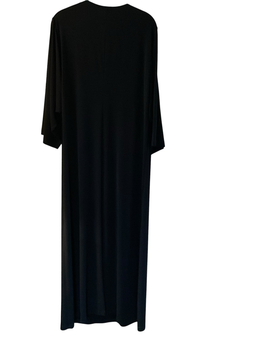 Chico’s Black Embellished Caftan Maxi Dress Beaded V-Neck Evening Gown Size 2 - Picture 3 of 7